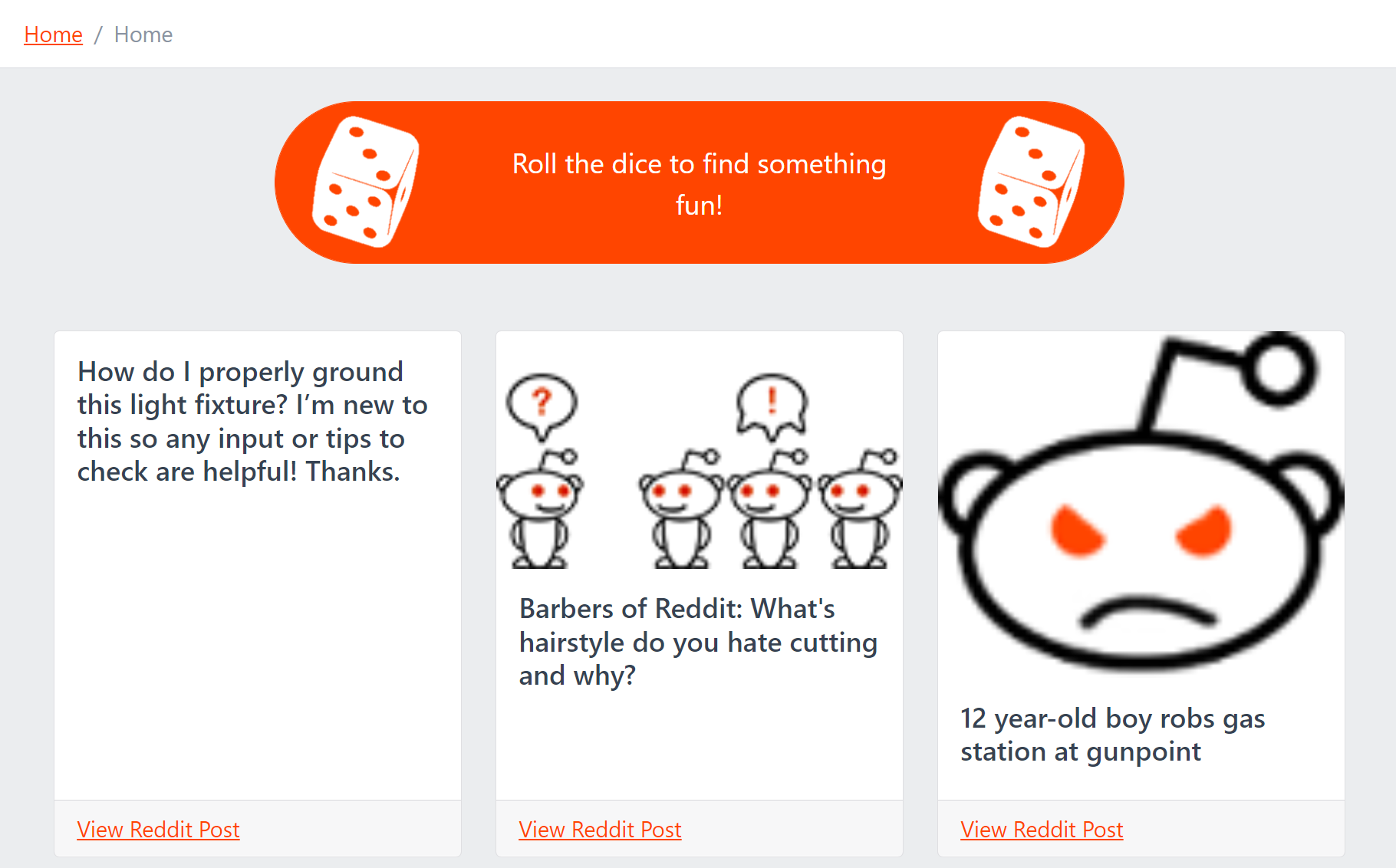 Boredle Home - Boredle Button and 3 Reddit posts