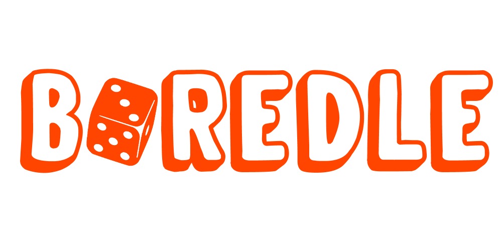 Thumbnail of a stylized BOREDLE in orange.  The O is replaced with a die